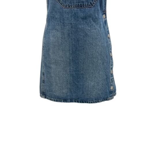 Free People Louise Denim Skirtall Overall Dress Medium Wash Blue Size 0 - Picture 5 of 13